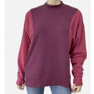 Athleta Colorblock Mock Neck along Sleeve Top NEW